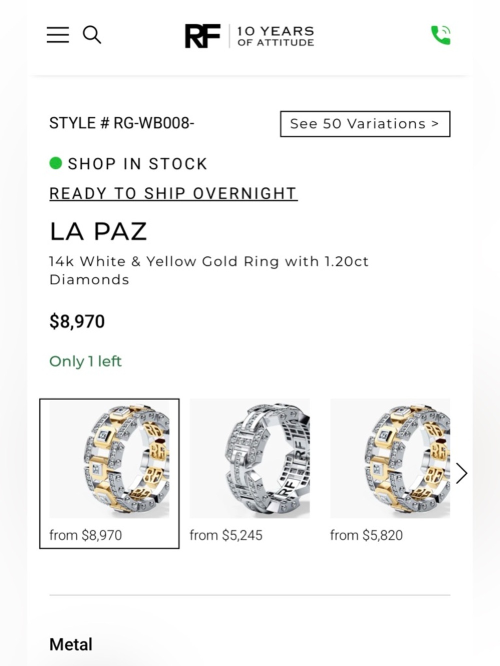 Rockford Collection La Paz 18K Two-tone Gold 1.20CT F-G VS1 - VS2 Ring - Picture 15 of 15